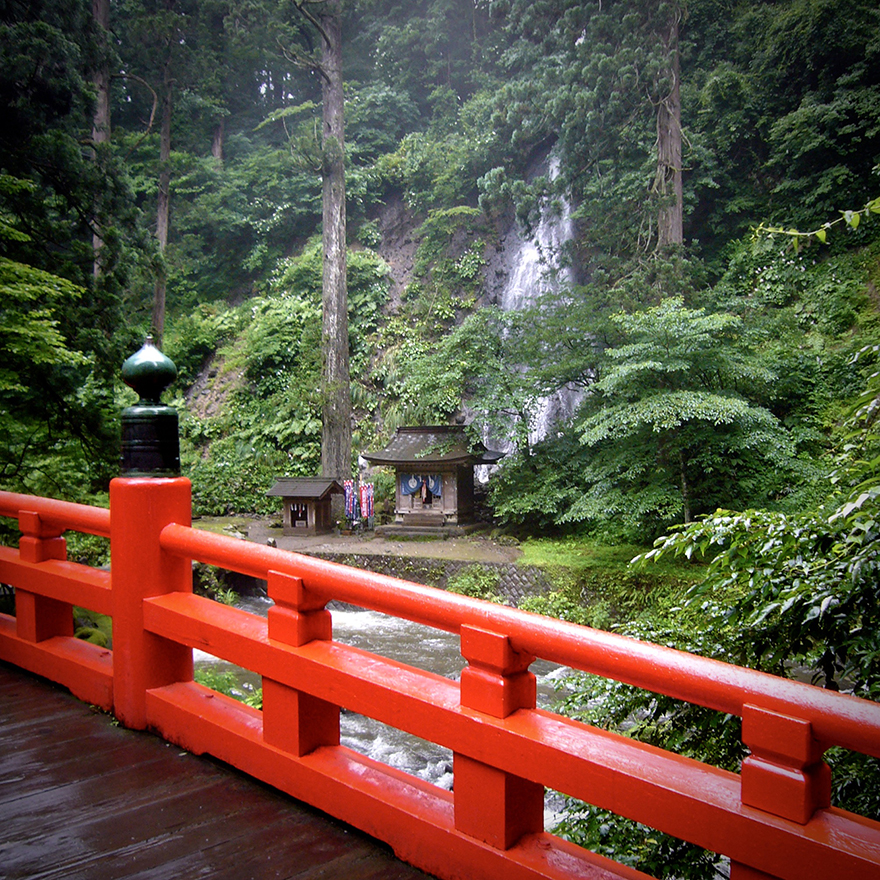 Sacred waterfall on pilgrimage route at Haguro-san