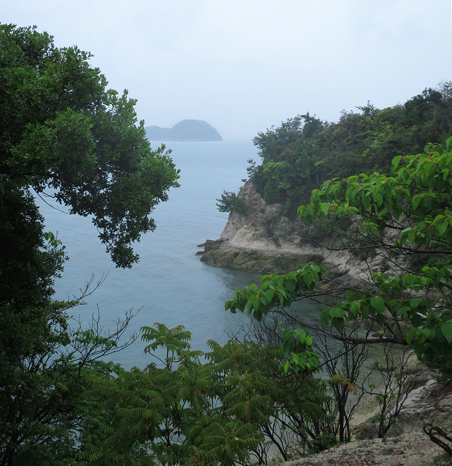 View of shoreline on Okunoshima Bunny Island