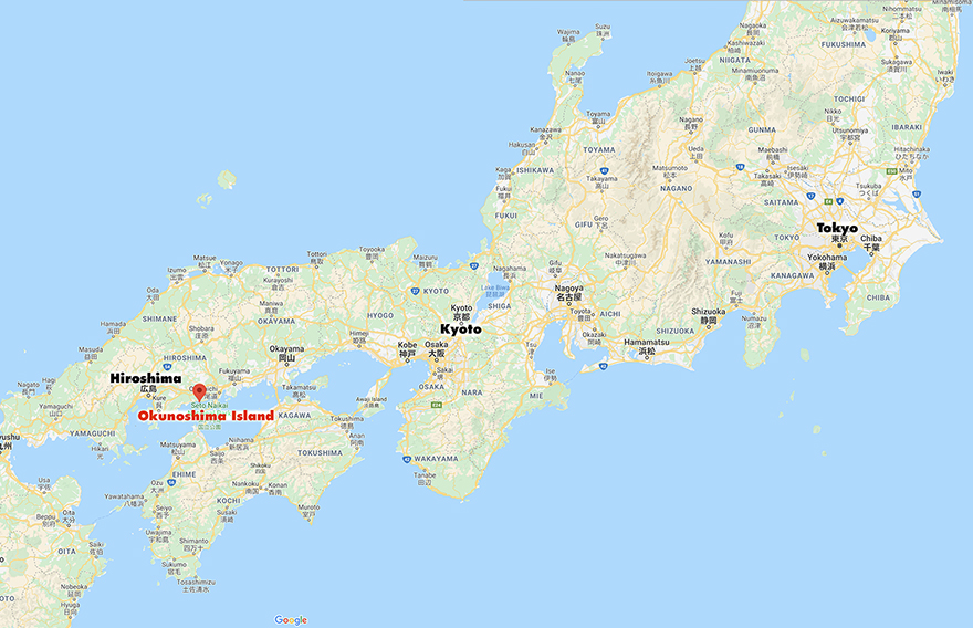 Okunoshima Bunny Island map