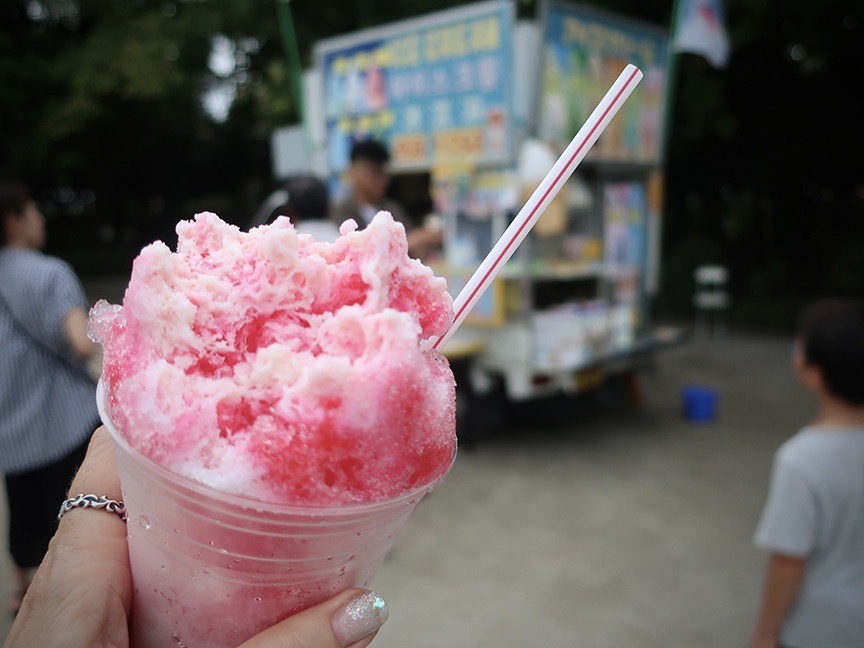 Shave ice at the Edogawa Goldfish Festival