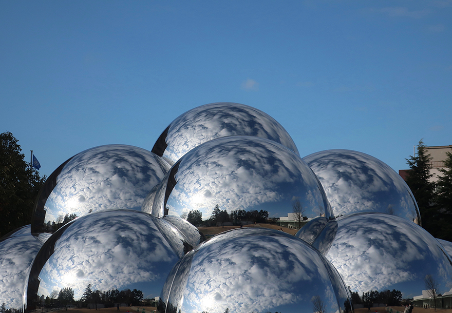Mirrored sculpture outside the 21st Century Museum of Contemporary Art in Kanazawa