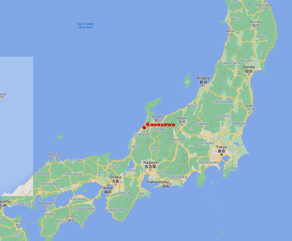 Kanazawa Japan map