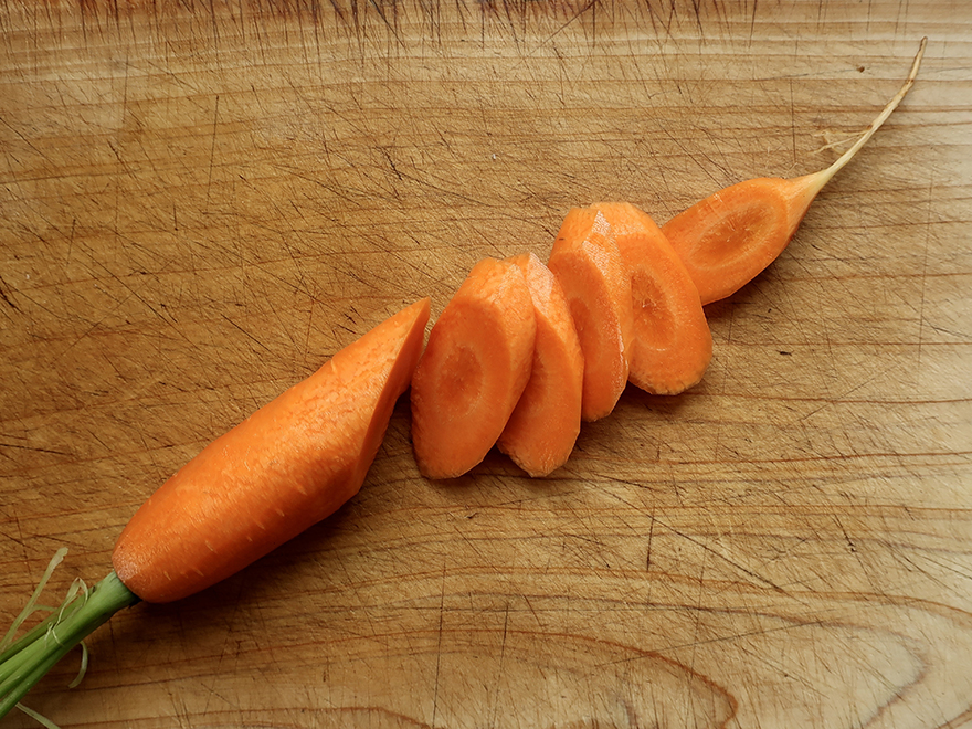 Carrots sliced on the diagonal