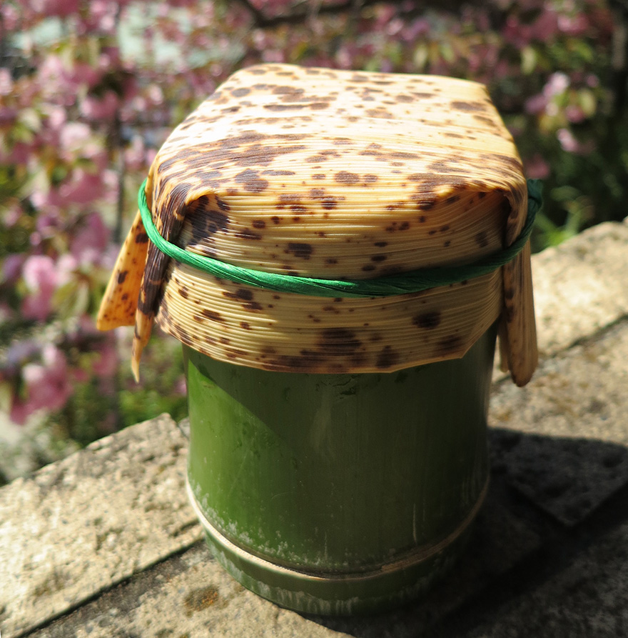Fresh tofu in natural bamboo container