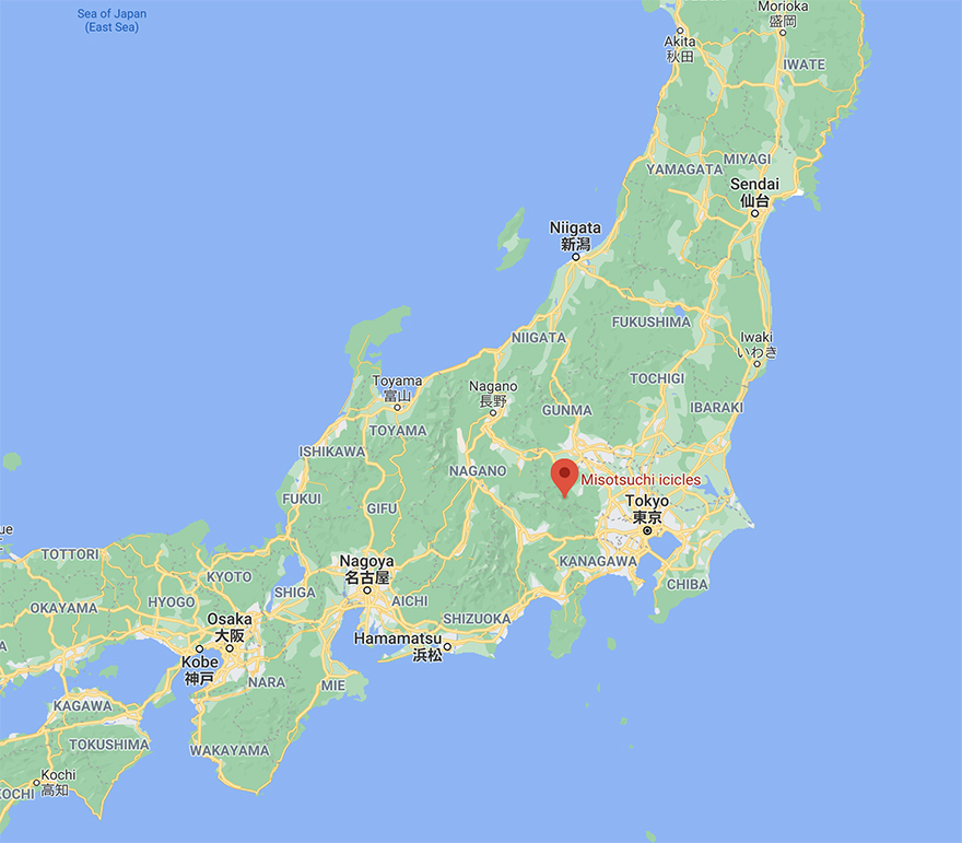 Misotsuchi icicles in Chichibu Saitama map