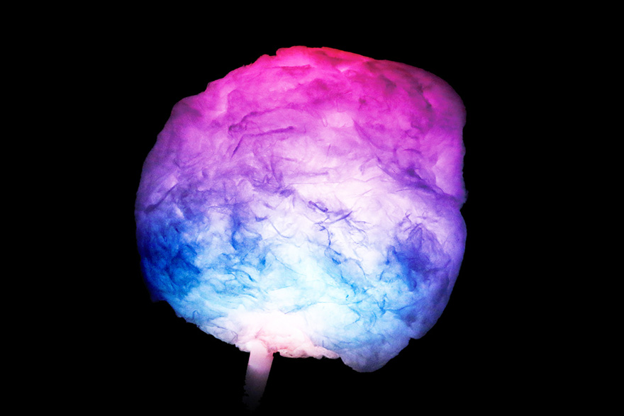 Yomiuriland Jewelluminations lit up cotton candy