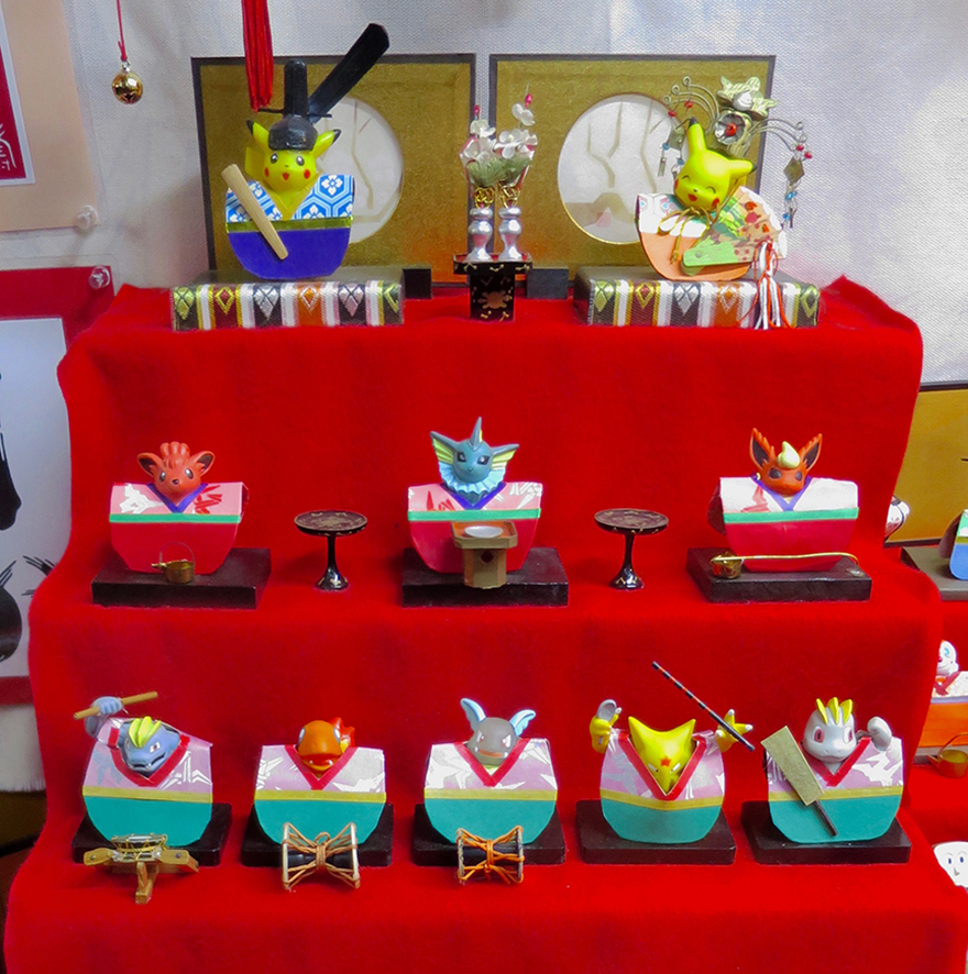Katsuura Doll Festival hina matsuri doll display featuring Pokemon characters