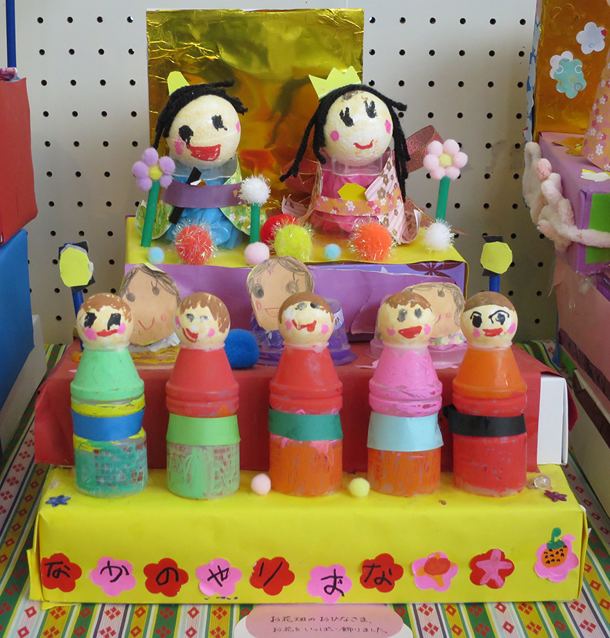 Katsuura Doll Festival hina matsuri doll display made by children from plastic yakult bottles