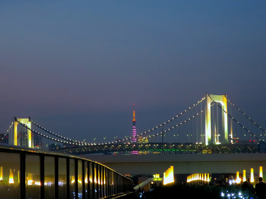Tokyo Tower lit up in pink for cherry blossom season