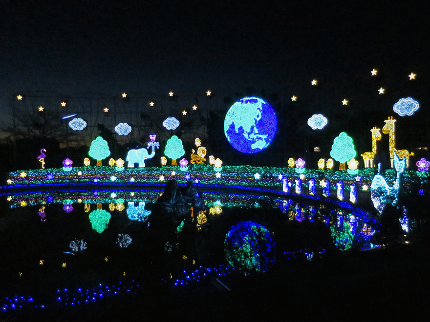Winter illuminations at Ashikaga Flower Park