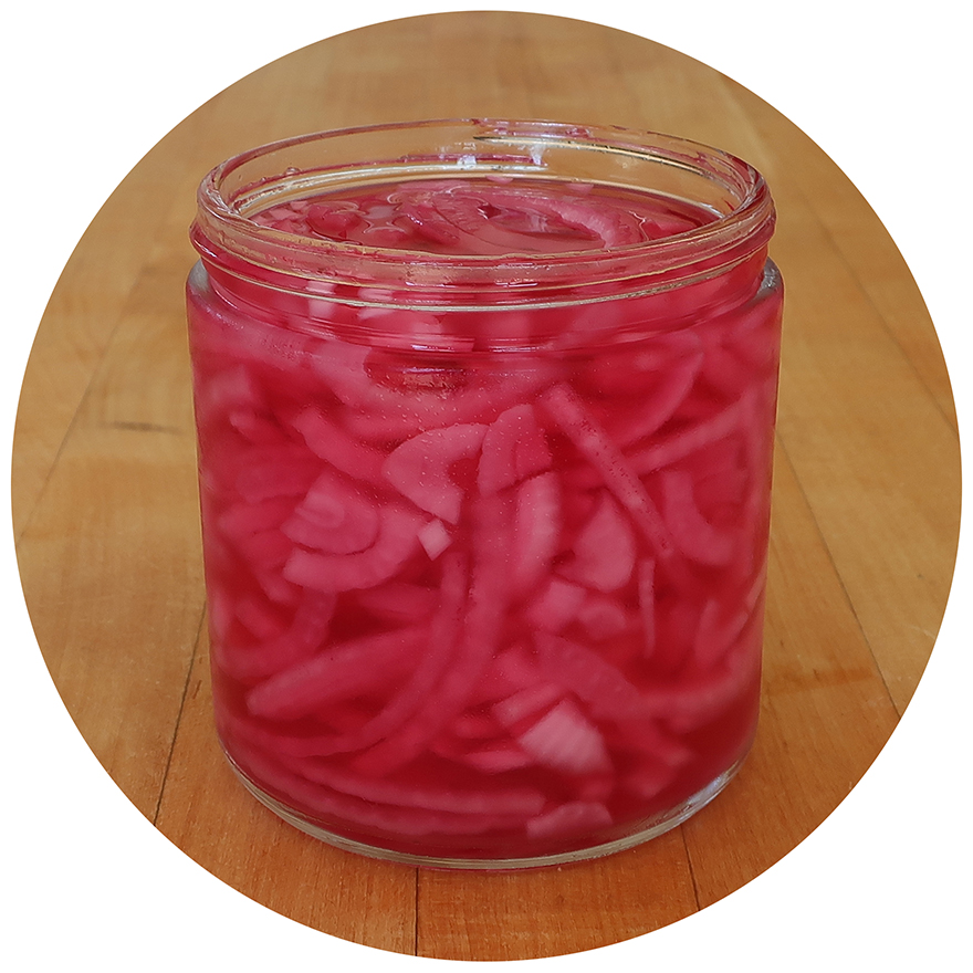 Jar of homemade pickled red onions