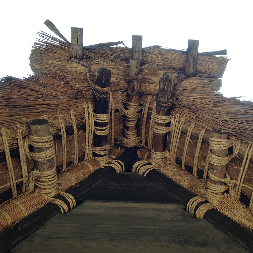 Roof thatching at the Nihon Minka-en Japanese Folk House Garden