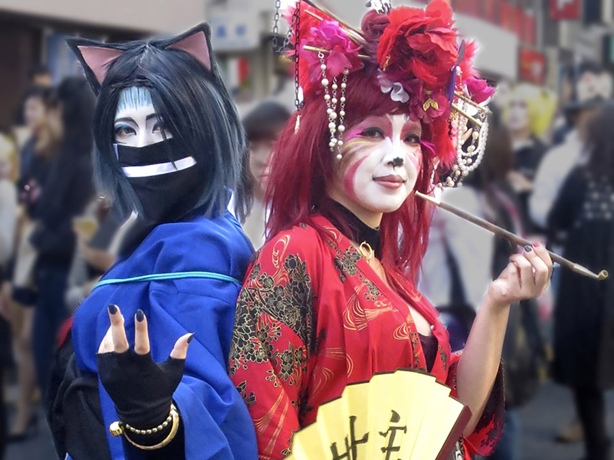 A parade of people dressed up as angry ghost cats? Yes, please!