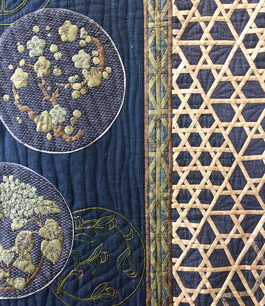 Quilt detail “The Kumiko Suite” by Keiko Morihiro