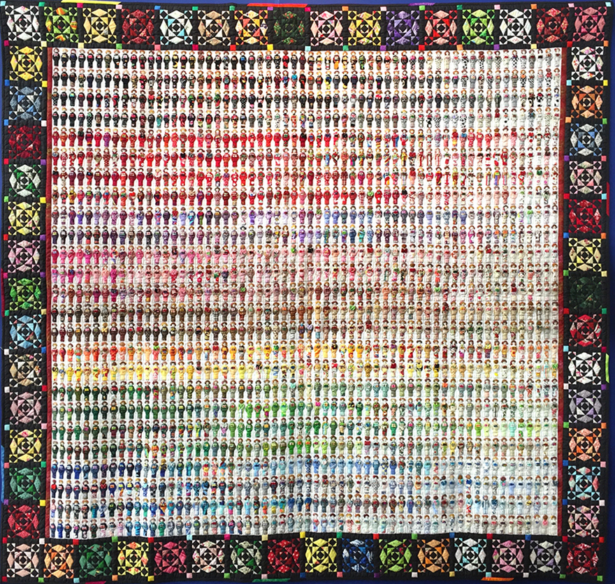 Quilt “Kimono Meet-Up” by Akiko Yoshinaga