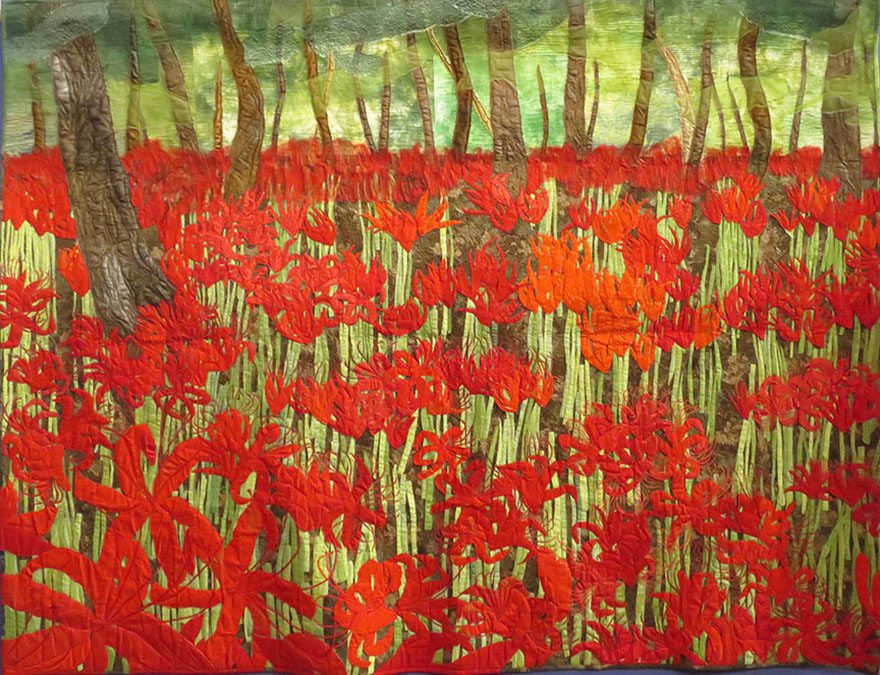 Quilt “Sunbeams Between The Trees” by Hiroko Oouchi