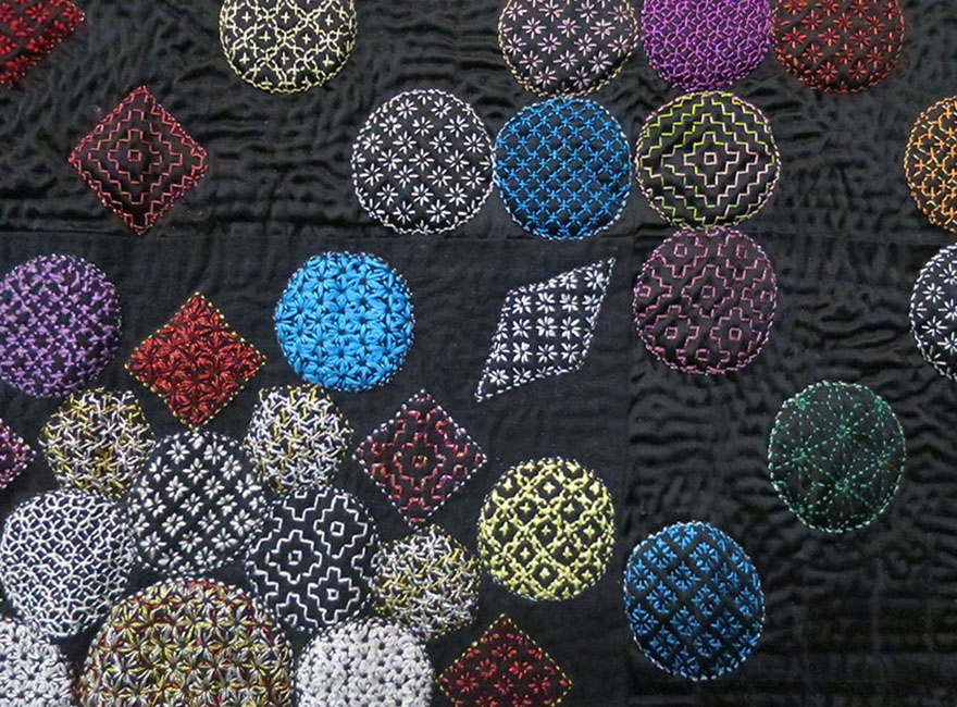Quilt detail “Kaleidoscope” by Hideko Onozaki