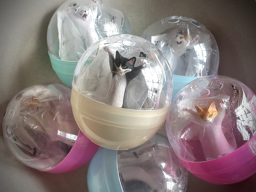 Attack Cat gashopon in their original capsules