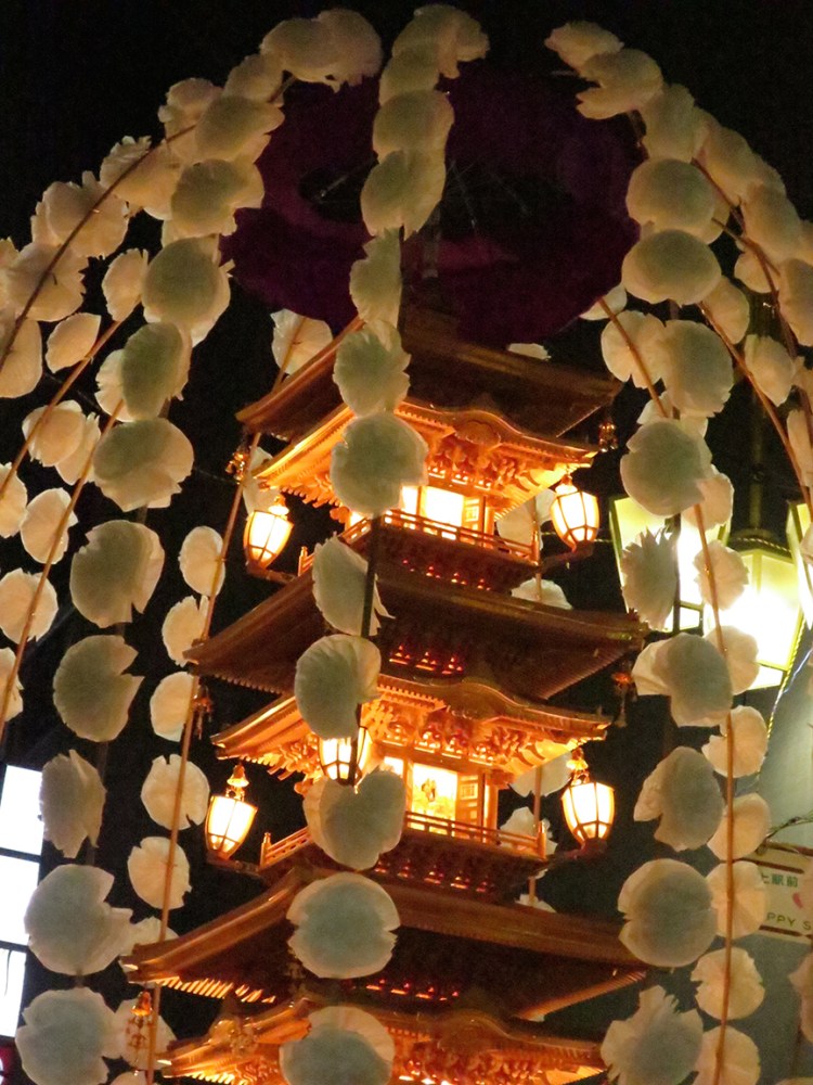 Photo of pagoda at the oeshiki ikegami festival in Tokyo