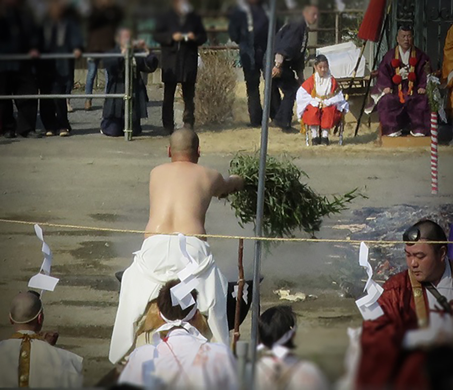 Mountain monks at Hiwatari Matsuri at Mt. Takao