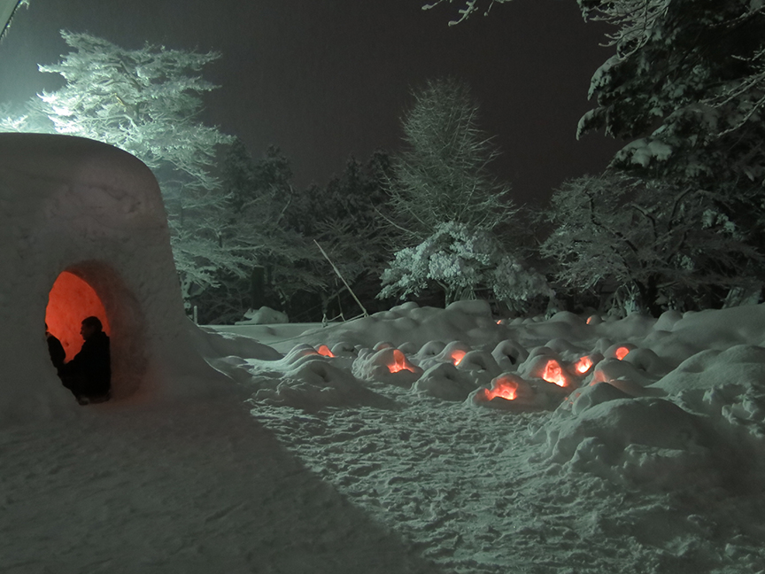 Lighted igloos at the Kamakura Matsuri