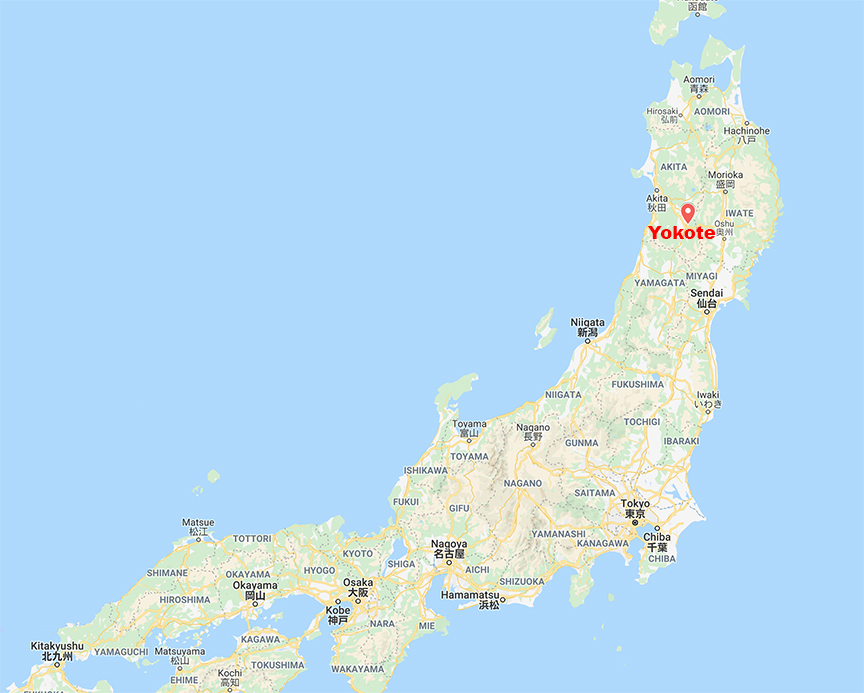 Yokote, Japan map