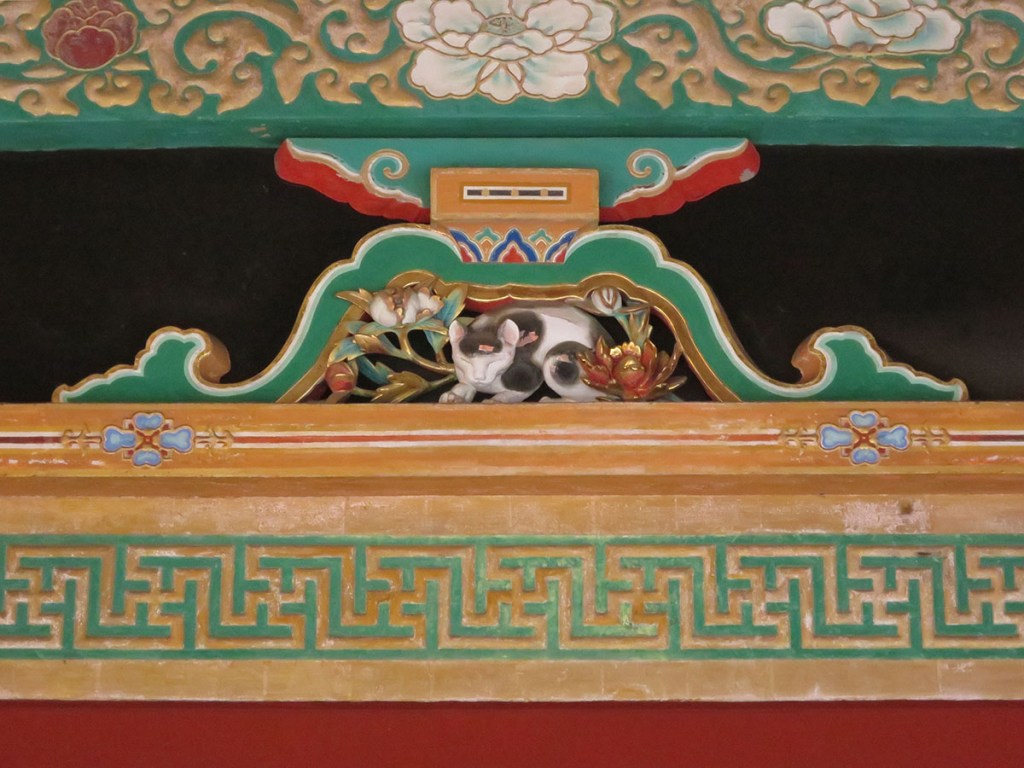 Famous carved sleeping cat at the Nikko Toshogu Shrine World Heritage Site