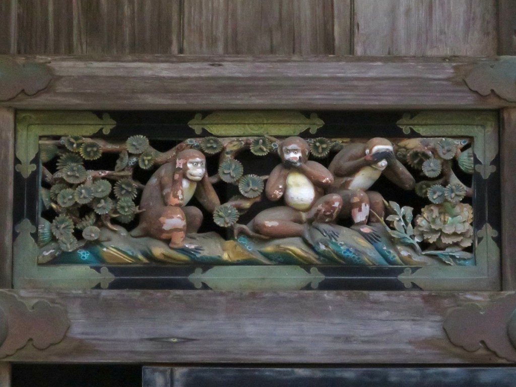 Famous monkey carving at the Nikko Toshogu Shrine World Heritage Site